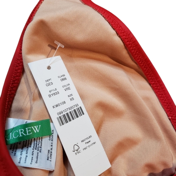 J. Crew Red Triangle Halter Bikini Top NEW - Picture 3 of 3